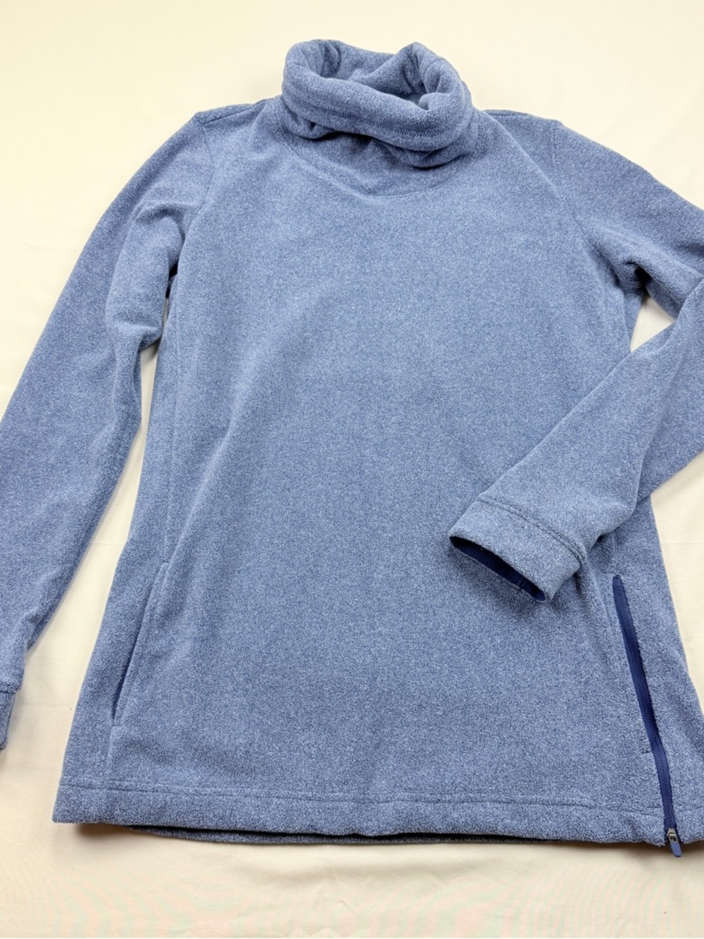 Nike Therma Fleece Tunic Blue/Gray Pullover Funnel Neck Women's Small Soft